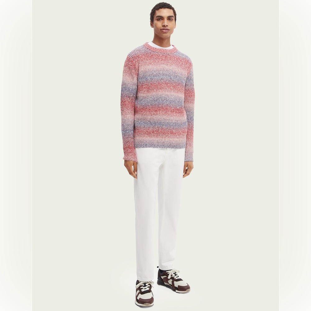 Scotch & Soda Gradient Cotton-Blend Crewneck Sweater in Blue Combo Size L NWT - Picture 16 of 16